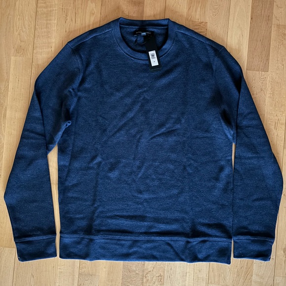 Brushed Waffle-Knit T-Shirt Mens size M colour Navy - Picture 4 of 8